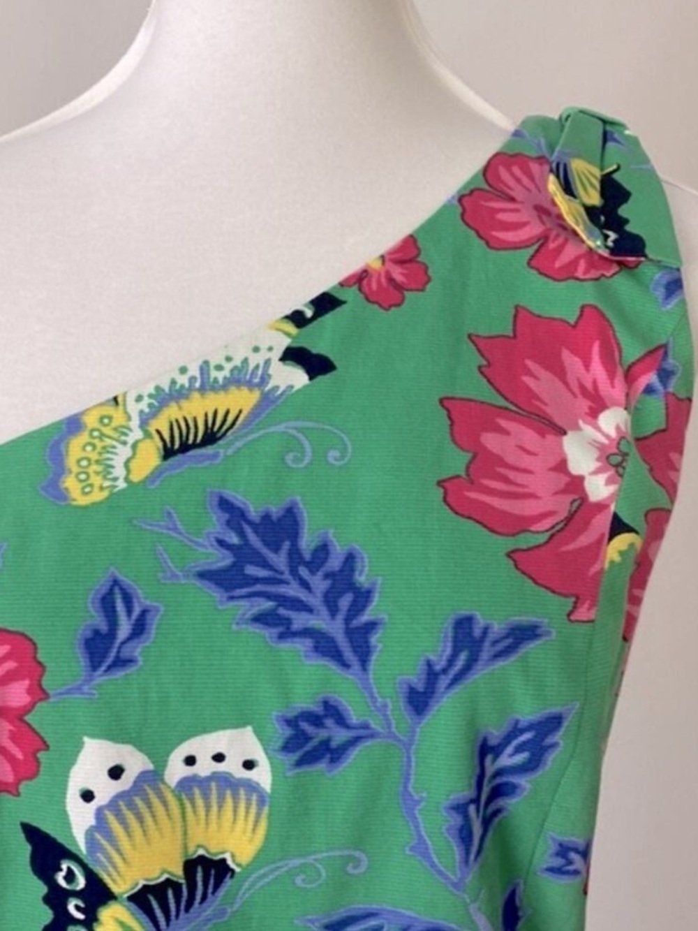 Talbots Dress 12 One Shoulder Large Retro Butterfly Semi Formal Cocktail Classic - Picture 5 of 15